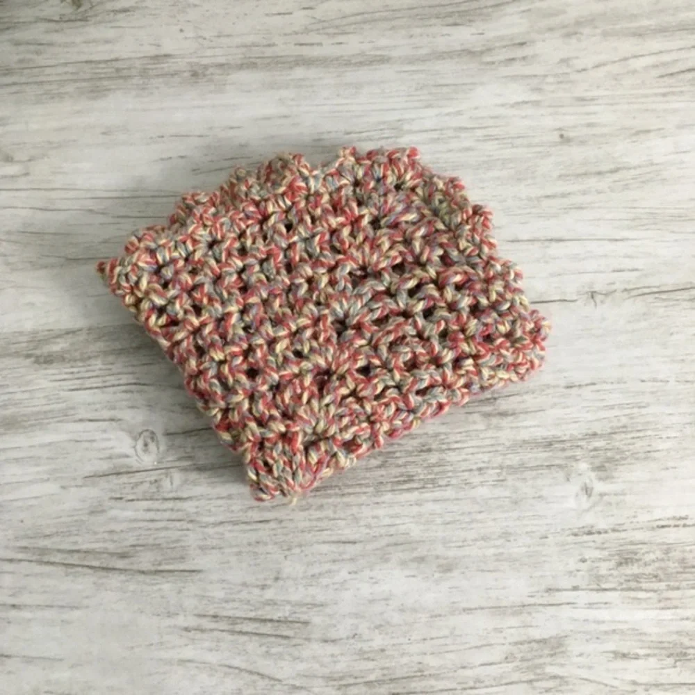 Cotton Crochet Wash Cloth Dish Rag Handmade Multi color Absorbent Bath Kitchen